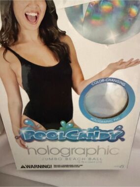 POOLCANDY Holographic Color Changing Jumbo Beach Ball